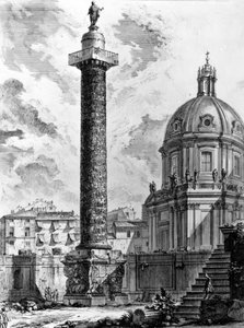Veduta della Colonna Traiana e della Chiesa di SS Nome di Maria, dalla serie 